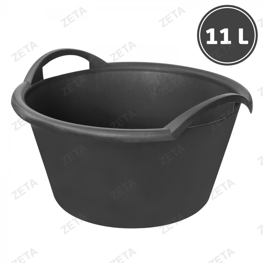 Таз пластиковый, чёрный (11 л.) - изображение 1