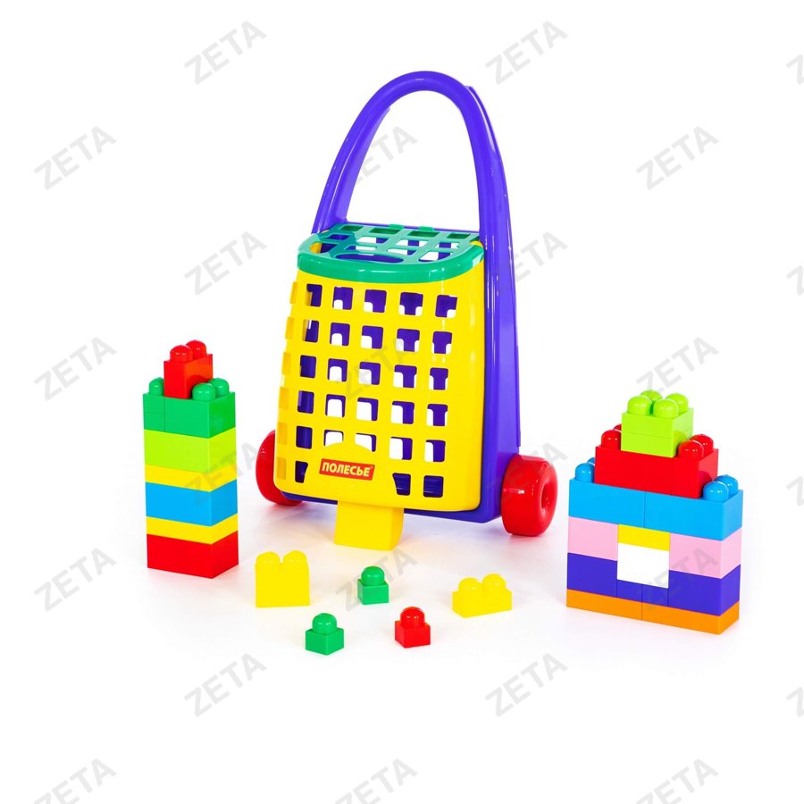 Игрушка: Тележка + конструктор "Великан" 36 элементов №44365 - изображение 1
