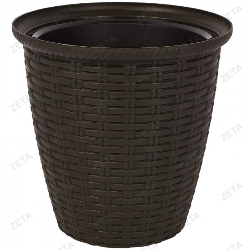 Кашпо 3 л. D 185 мм. с внутренним горшком 1,5 л. Rattan - изображение 2