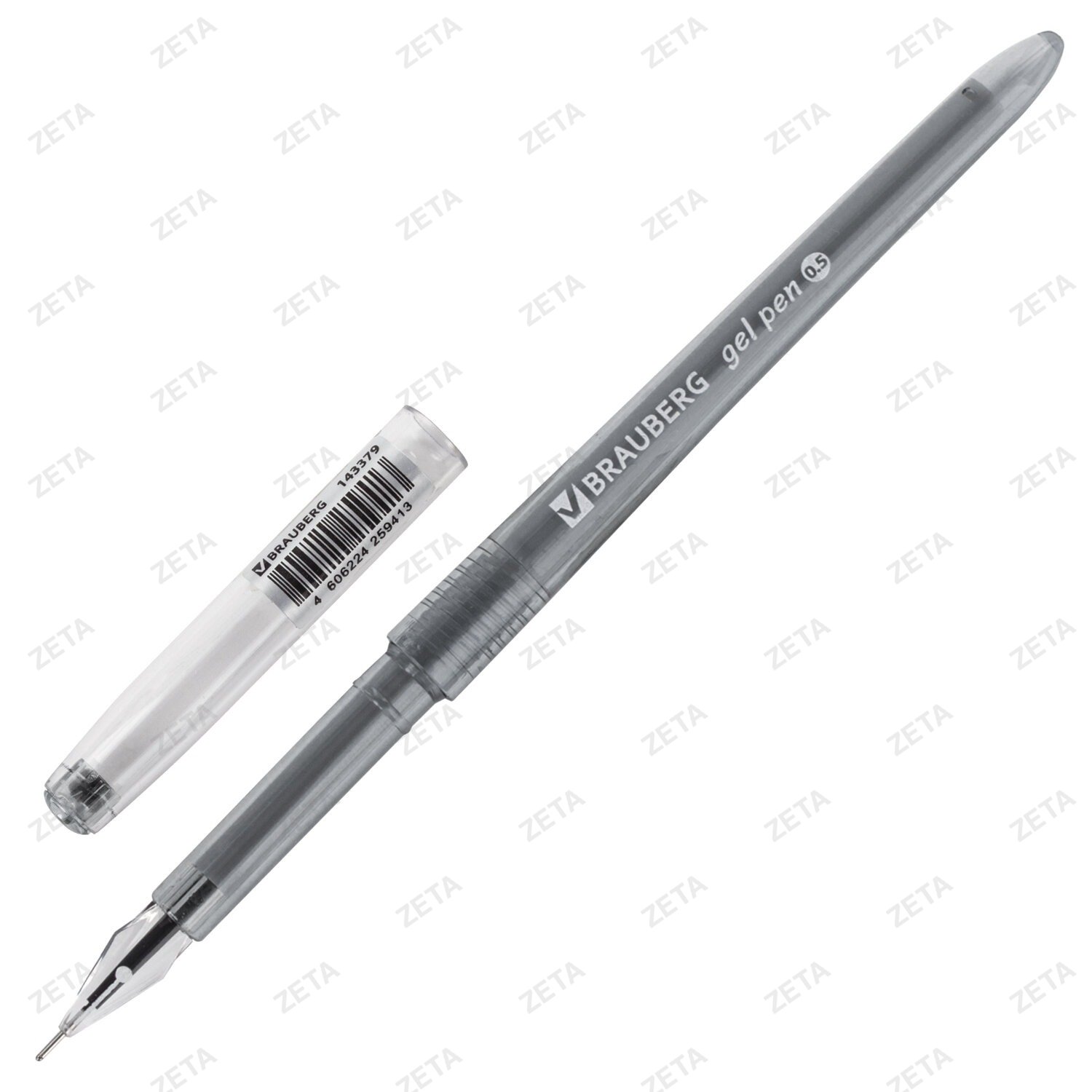 Ручка гелевая BRAUBERG DIAMOND, ЧЕРНАЯ, игольчатый узел 0,5 мм, линия письма 0,25 мм, 143379 - изображение 1