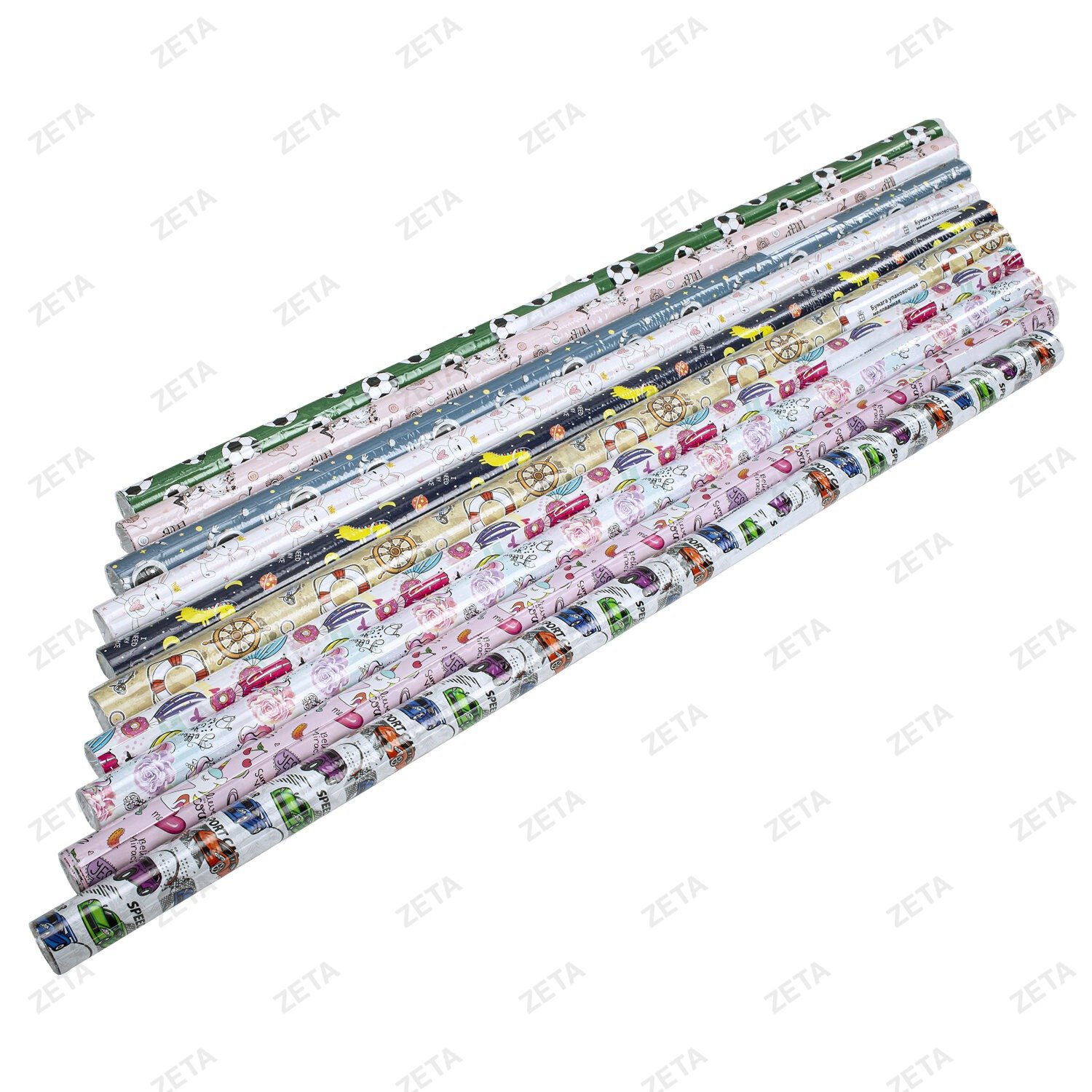 Бумага упаковочная подарочная мелованная "For Kids", 70x100 см, 10 дизайнов ассорти, ЗОЛОТАЯ СКАЗКА, 591918 - изображение 2