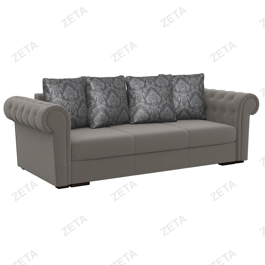 Диван "Вега-44" (2500*1060*930 мм.) №263186 (Flora Damask Grey Candy Grey) - изображение 1