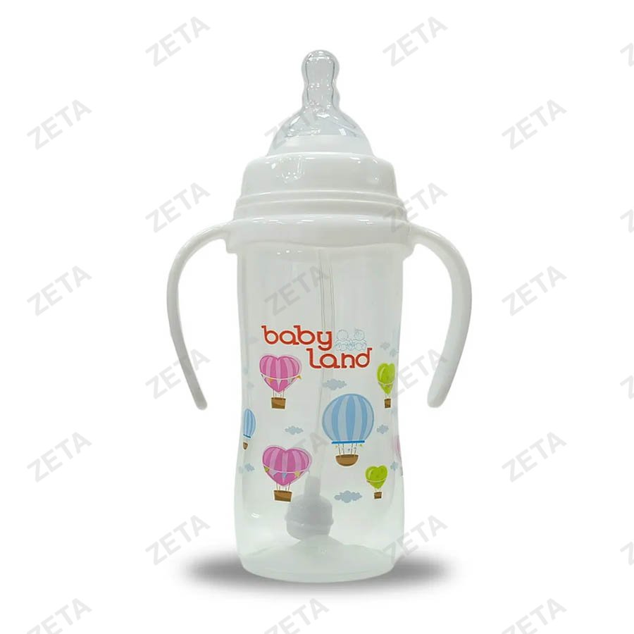 Бутылка "Baby Land" 300 мл. с ручкой, соска силиконовая от 6 до 18 мес. №357 - изображение 1