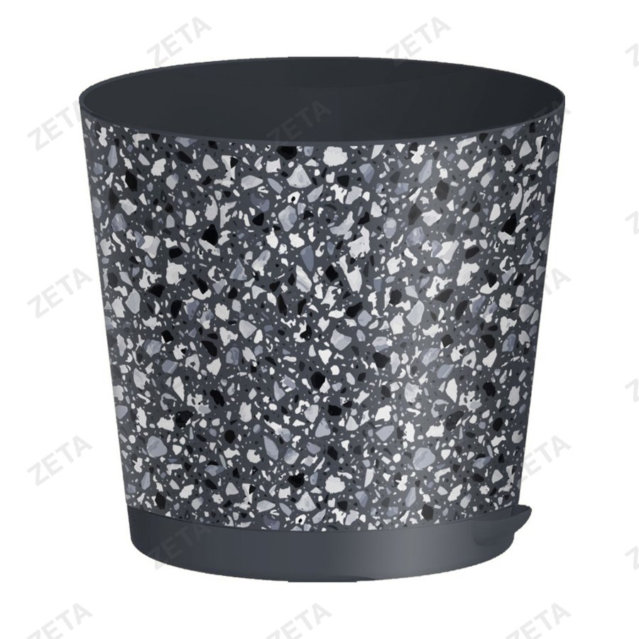 Горшок для цветов d200 мм. 4 л. Stone Flower c прикорневым поливом с декором №221607035 - изображение 1