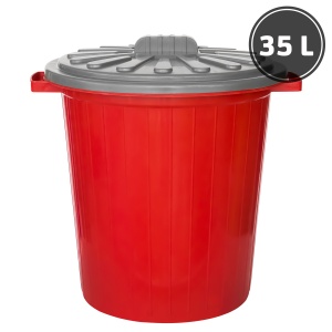 Пластиковые мусорные баки Мусорный бак с крышкой, цветной (35 л.)