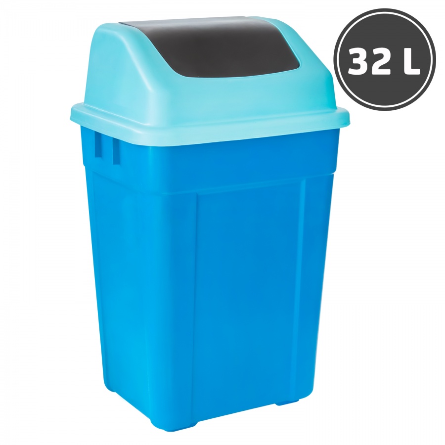 Ведро для мусора с клапаном, цветное (32 л.)