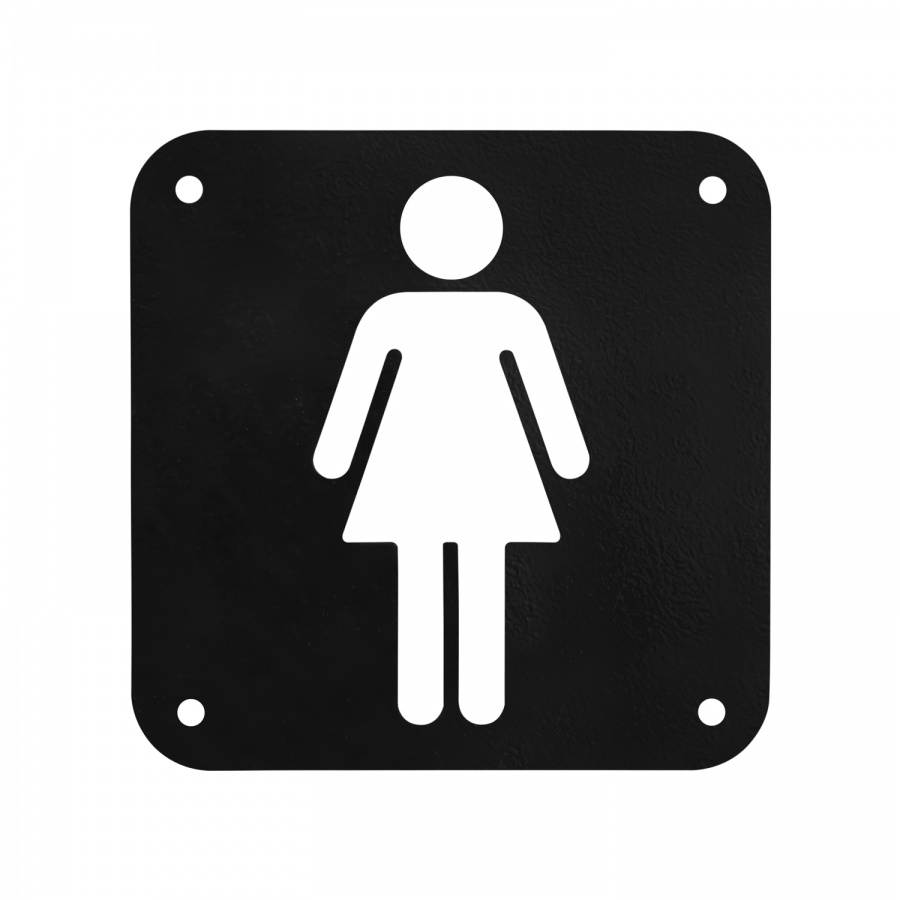 Information plate, metal Women's restroom